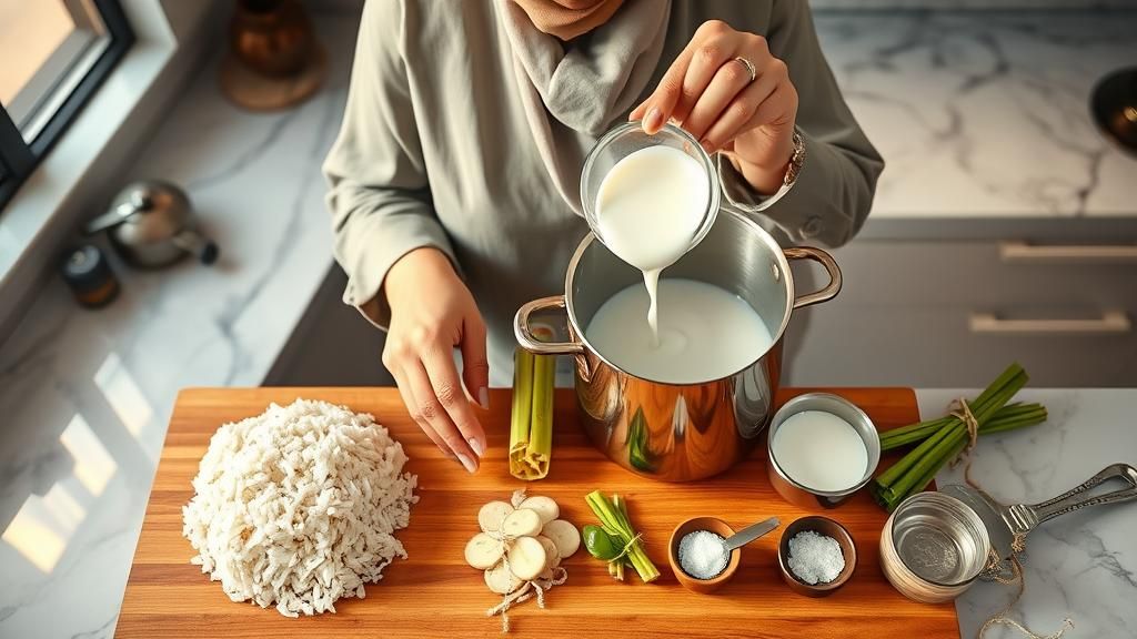 Nasi lemak ayam goreng berempah